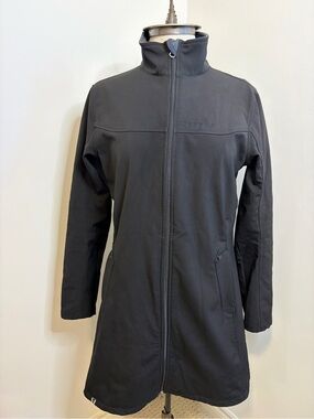 VUARNET Black Fleece-Lined Softshell Mid-Length Jacket - SIZE 10